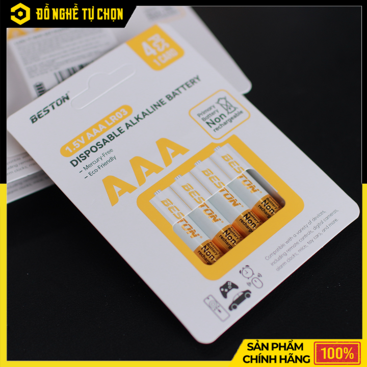 Pin Alkaline AAA 1.5V Beston LRO3 – Pin Tiểu AAA Dùng Cho Remote, Micro – Hàng Chính Hãng Có VAT