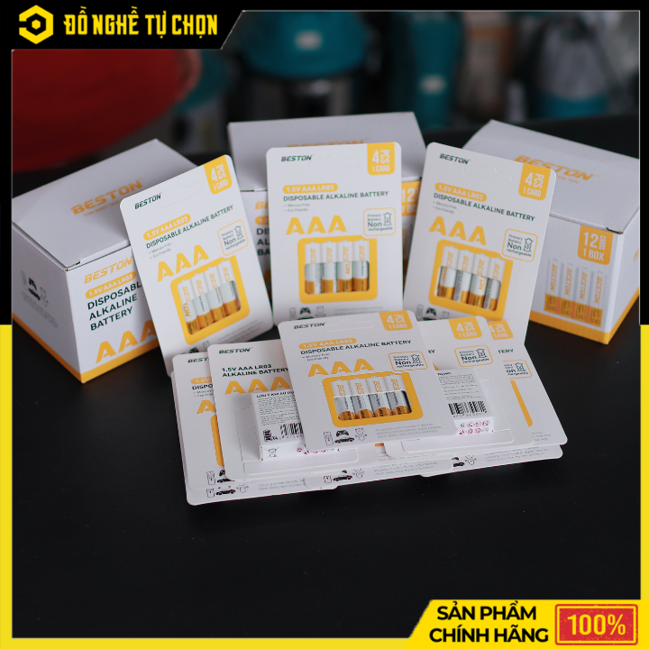 Pin Alkaline AAA 1.5V Beston LRO3 – Pin Tiểu AAA Dùng Cho Remote, Micro – Hàng Chính Hãng Có VAT