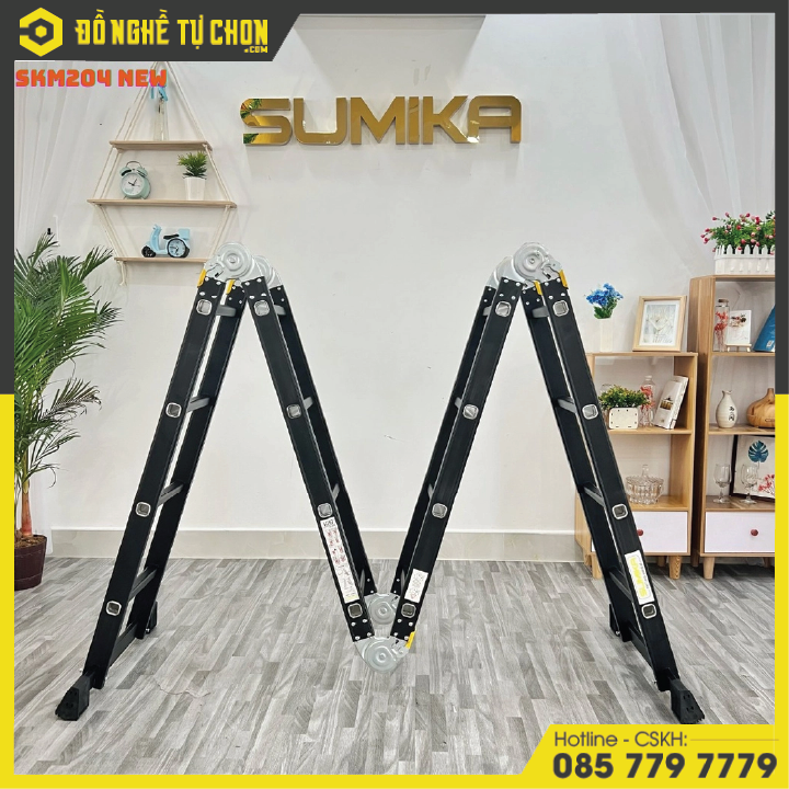 Thang nhôm gấp đa năng 4 đoạn - 16 bậc Sumika SKM204 NEW
