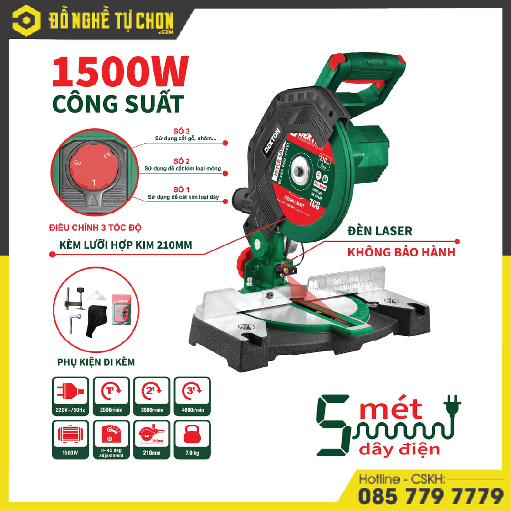 Máy cắt kim loại đặt cố định (loại cắt đứt) hiệu DEKTON, Model: DK-CN210PLUS