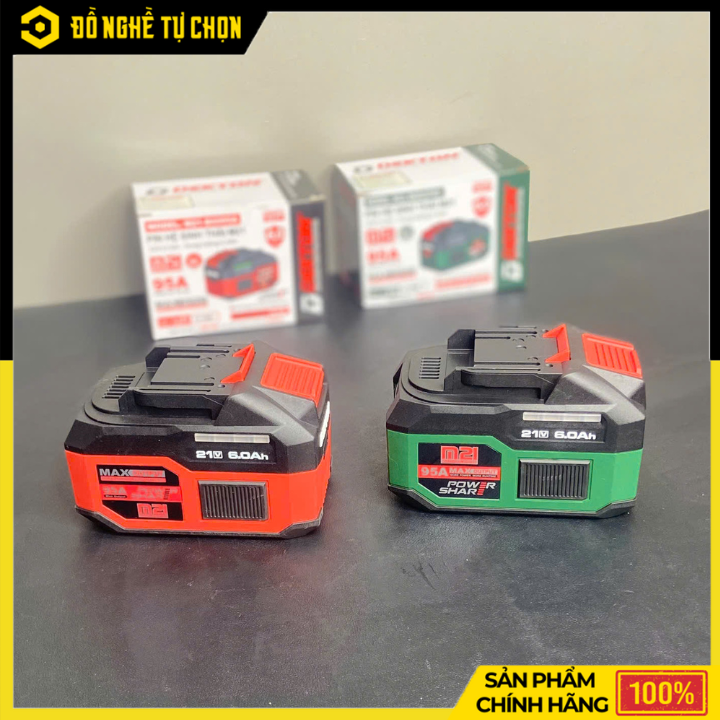 Bộ pin sạc bằng Ion Liti (ắc quy) hiệu DEKTON; Model: M21-B6095PRO, 21V, 6.0Ah