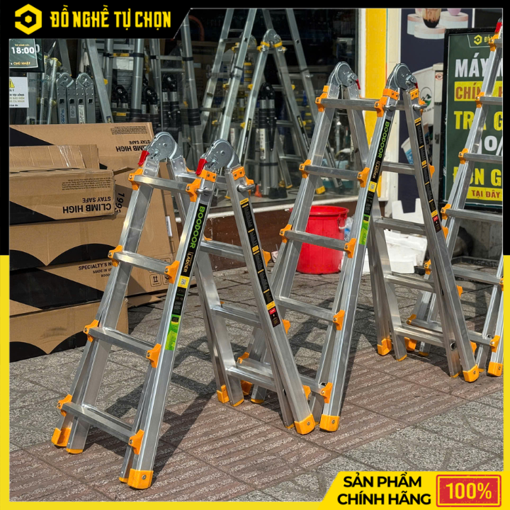 Thang Nhôm Rút Lồng 2m Boodoor RL20 – Nhôm Dày 2.4mm, Tải Trọng 300Kg, Gọn Nhẹ Tiện Lợi | Hàng Chính Hãng, Có VAT