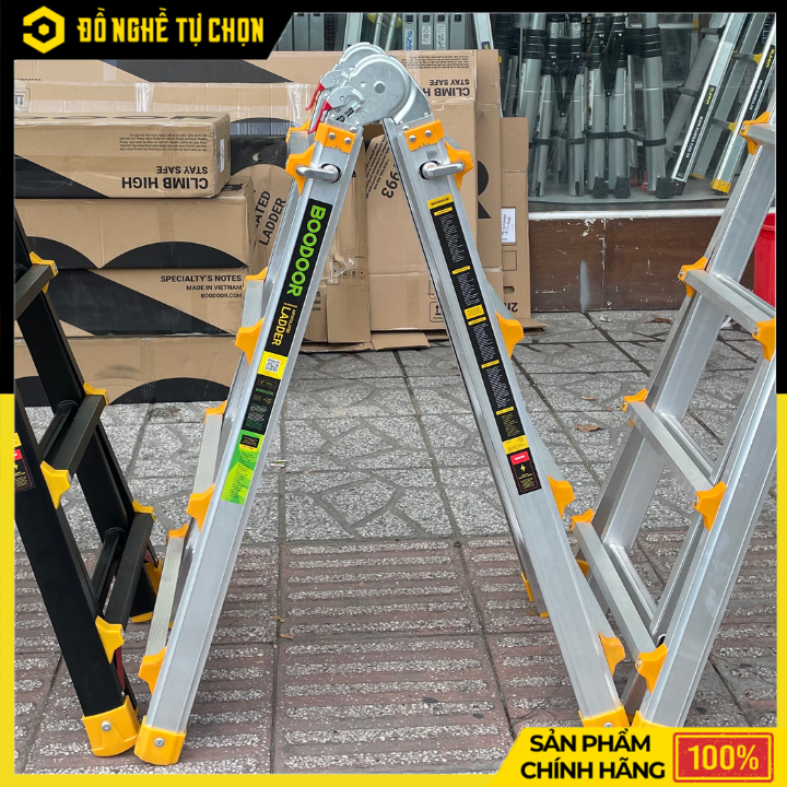 Thang Nhôm Rút Lồng 2m Boodoor RL20 – Nhôm Dày 2.4mm, Tải Trọng 300Kg, Gọn Nhẹ Tiện Lợi | Hàng Chính Hãng, Có VAT