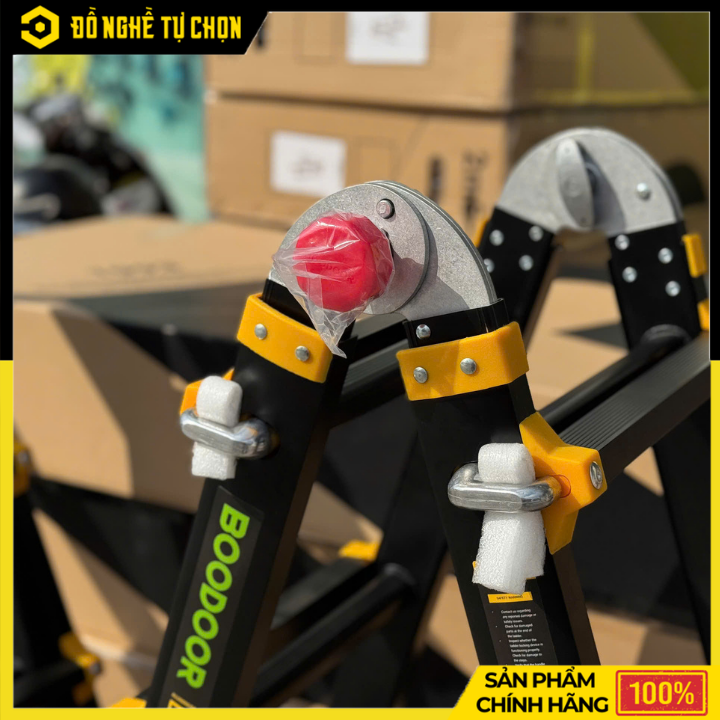 Thang Nhôm Rút Lồng Chữ A 2m Boodoor BRL20B (Khóa Mỹ) – Duỗi Thẳng 4m, Nhôm Dày 2.6mm | Hàng Chính Hãng, Có VAT