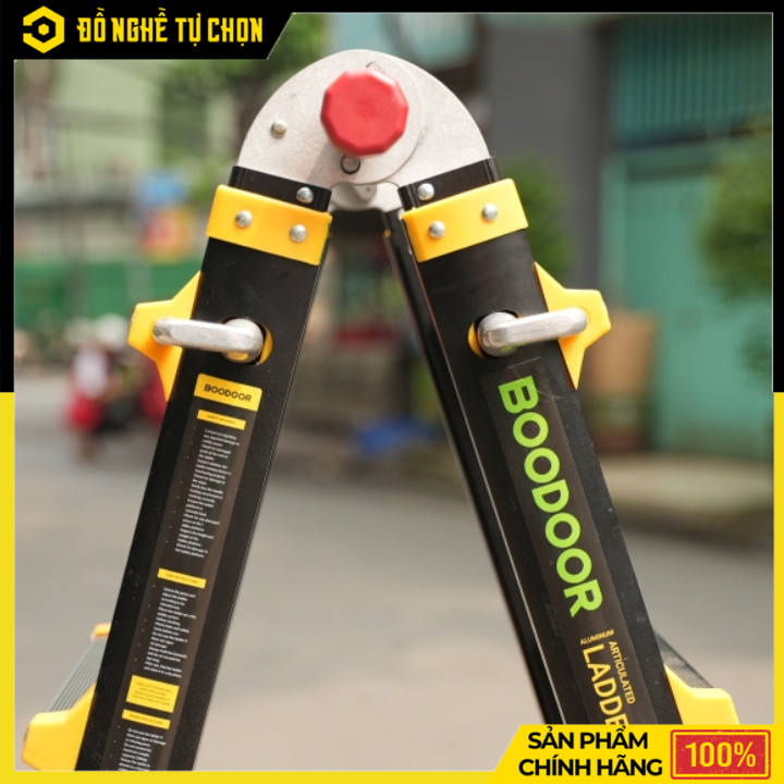 Thang Nhôm Rút Lồng Chữ A 2m Boodoor BRL20B (Khóa Mỹ) – Duỗi Thẳng 4m, Nhôm Dày 2.6mm | Hàng Chính Hãng, Có VAT