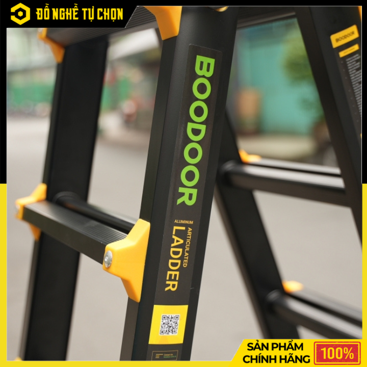 Thang Nhôm Rút Lồng Chữ A 3m Boodoor MS30 (Khóa Mỹ) – Duỗi Thẳng 6m, Nhôm Dày 2.6mm, Tải Trọng 150Kg | Hàng Chính Hãng, Có VAT