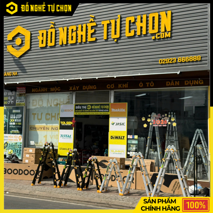 Thang Nhôm Rút Lồng Chữ A 3m Boodoor MS30 (Khóa Mỹ) – Duỗi Thẳng 6m, Nhôm Dày 2.6mm, Tải Trọng 150Kg | Hàng Chính Hãng, Có VAT