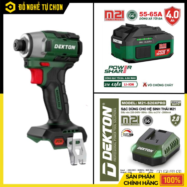 [THÂN] Máy Vặn Vít Dùng Pin 21V Dekton M21-CV250PROMAX – Lực Siết 250Nm, 4 Cấp Tốc Độ, Hiệu Suất Vượt Trội – Hàng Chính Hãng, Có VAT