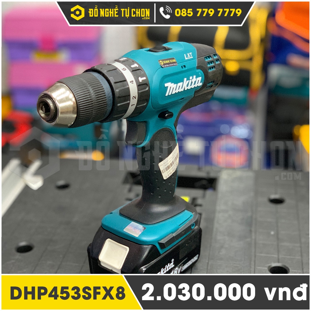 Máy Khoan Vặn Vít Dùng Pin Makita DHP453SFX8 / 18V 3.0Ah