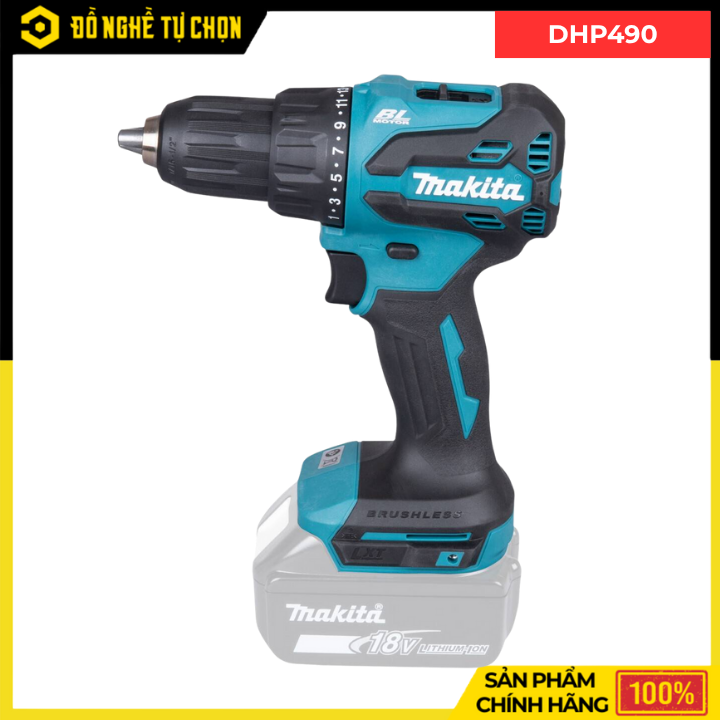 [THÂN] Máy Khoan Búa Vặn Vít Dùng Pin Makita DHP490Z – Mạnh Mẽ, Bền Bỉ, Đa Năng