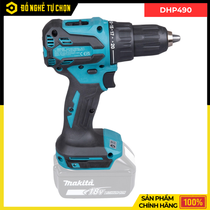 [THÂN] Máy Khoan Búa Vặn Vít Dùng Pin Makita DHP490Z – Mạnh Mẽ, Bền Bỉ, Đa Năng