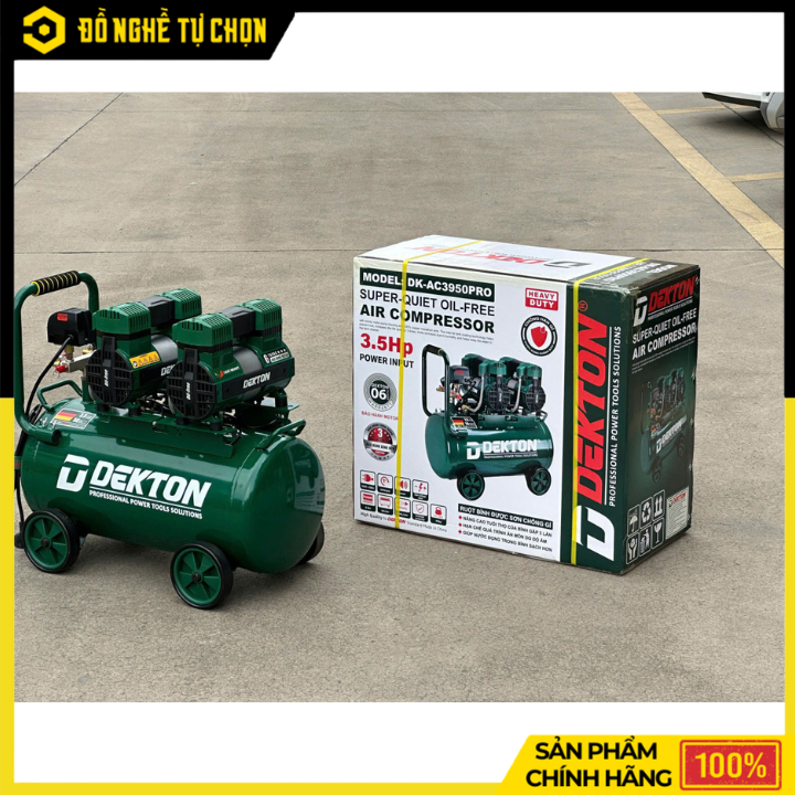 Máy Nén Khí Không Dầu Dekton DK-AC3950PRO 3.5–4.0HP | Hàng Chính Hãng, Có VAT