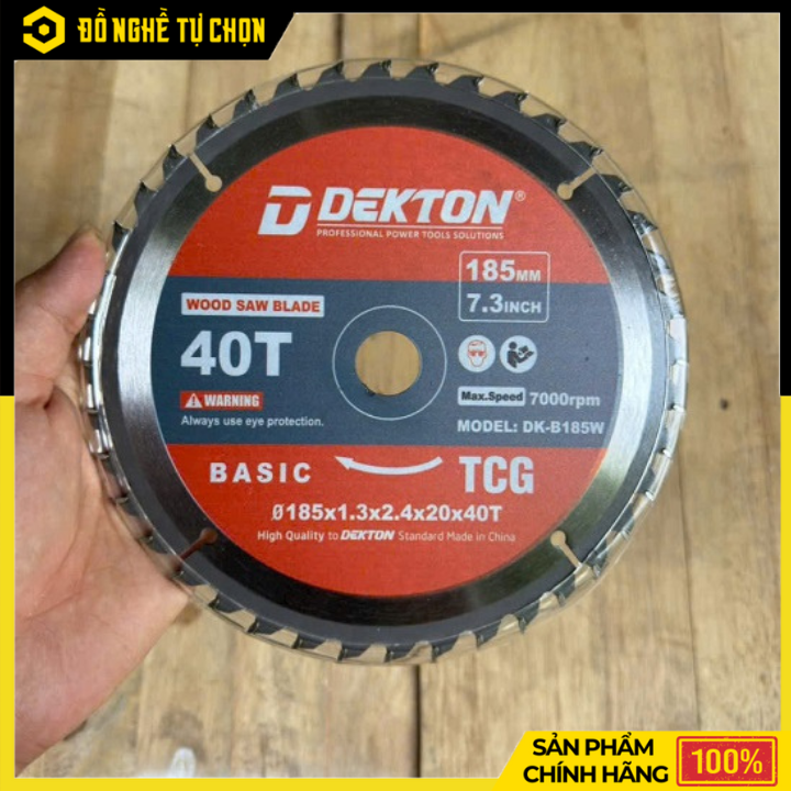 Lưỡi Cắt Gỗ 185x20mm 32 Răng Dekton DK-B185W – Cắt Gỗ Mịn, Sắc Bén, Bền Bỉ, Hàng Chính Hãng, Có VAT
