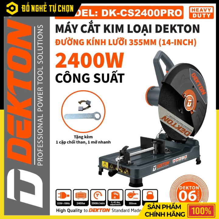 Máy Cắt Sắt 355mm Dekton DK-CS2400PRO – Gọn Nhẹ, Cắt Nhanh Chính Xác | Hàng Chính Hãng, Có VAT