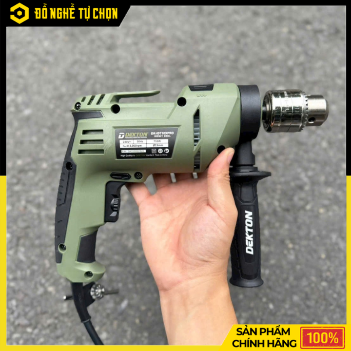 Máy Khoan Điện 710W Dekton DK-ID710XPRO – Khoan Gỗ, Thép, Tường Đa Năng | Hàng Chính Hãng, Có VAT