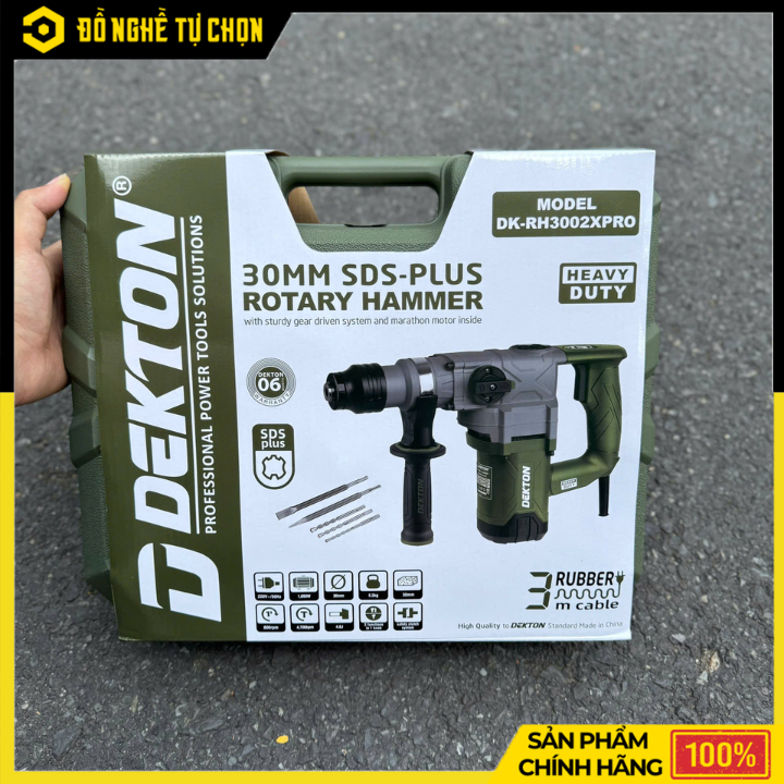 Máy khoan cầm tay, hiệu DEKTON, dụng cụ cầm tay hoạt động bằng động cơ điện, model DK-RH3002