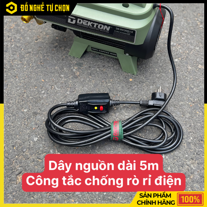 Máy Rửa Xe Dekton Thế Hệ Mới DK-RX3001X – Áp Lực Mạnh, Chỉnh Áp Linh Hoạt, Làm Sạch Hiệu Quả | Hàng Chính Hãng, Có VAT