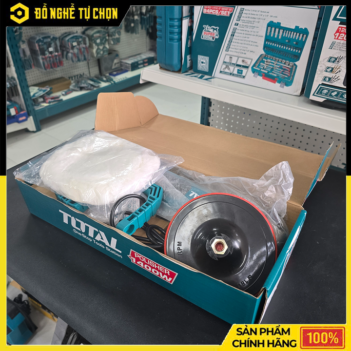 Máy đánh bóng cầm tay dùng điện - Hiệu Total- Model: TP11418018 - công suất 1400w