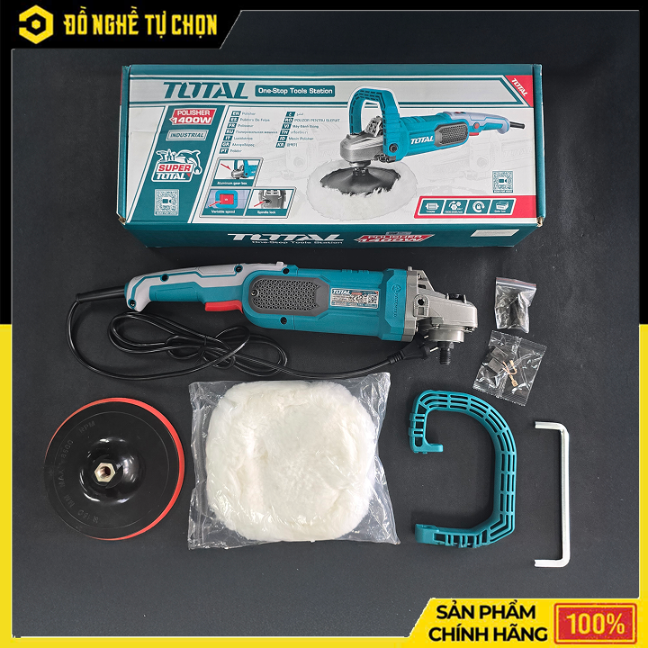 Máy đánh bóng cầm tay dùng điện - Hiệu Total- Model: TP11418018 - công suất 1400w
