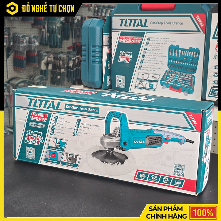 Máy đánh bóng cầm tay dùng điện - Hiệu Total- Model: TP11418018 - công suất 1400w