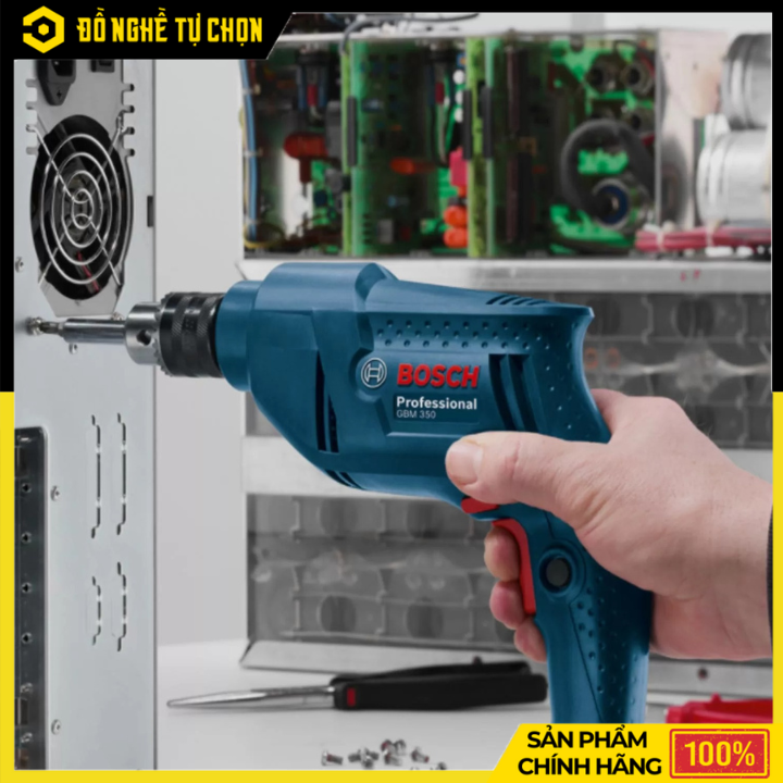 Máy Khoan Sắt Bosch GBM 350 – Công Suất 350W – Nhỏ Gọn, Mạnh Mẽ, Chính Xác Cao - Hàng Chính Hãng, Có VAT
