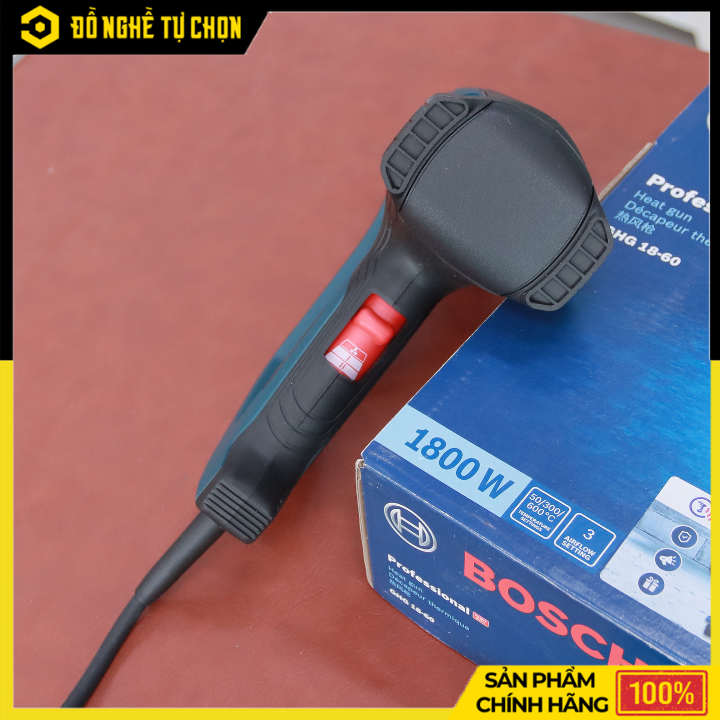 Máy Thổi Hơi Nóng Bosch GHG 18-60 – Công Suất 1800W – Nhiệt Độ 50–600°C – Lưu Lượng Khí 250–600 L/Phút – Hàng Chính Hãng Có VAT