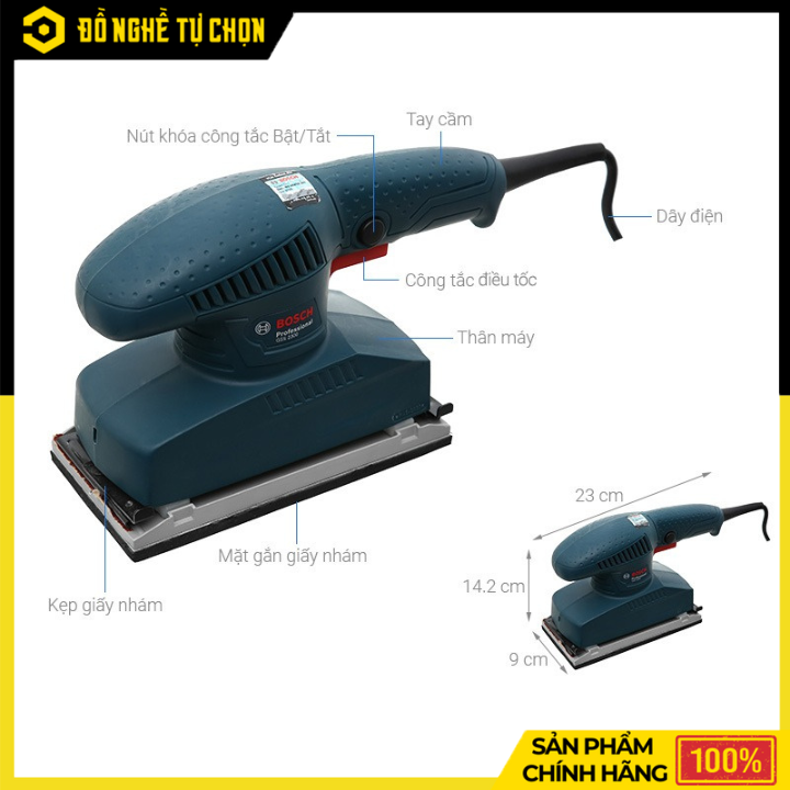 Máy Chà Nhám Rung Bosch GSS 2300 – 190W – 24.000 OPM – Thiết Kế Nhỏ Gọn, Hiệu Suất Cao – Hàng Chính Hãng Có VAT