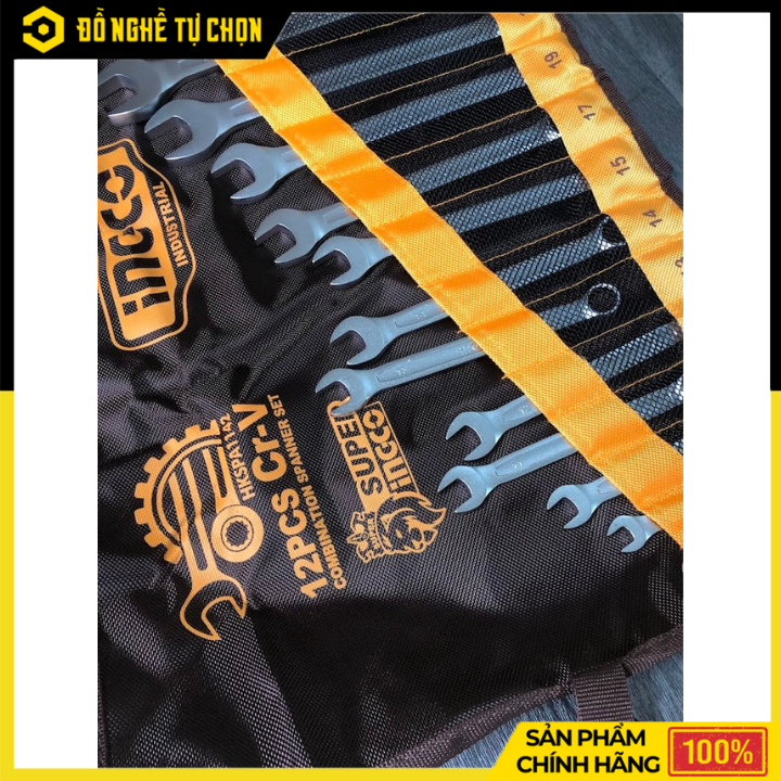 Bộ 12 Cờ Lê Vòng Miệng Ingco HKSPA1142 – Đa Dạng Kích Thước, Bền Bỉ Theo Thời Gian | Hàng Chính Hãng, Có VAT