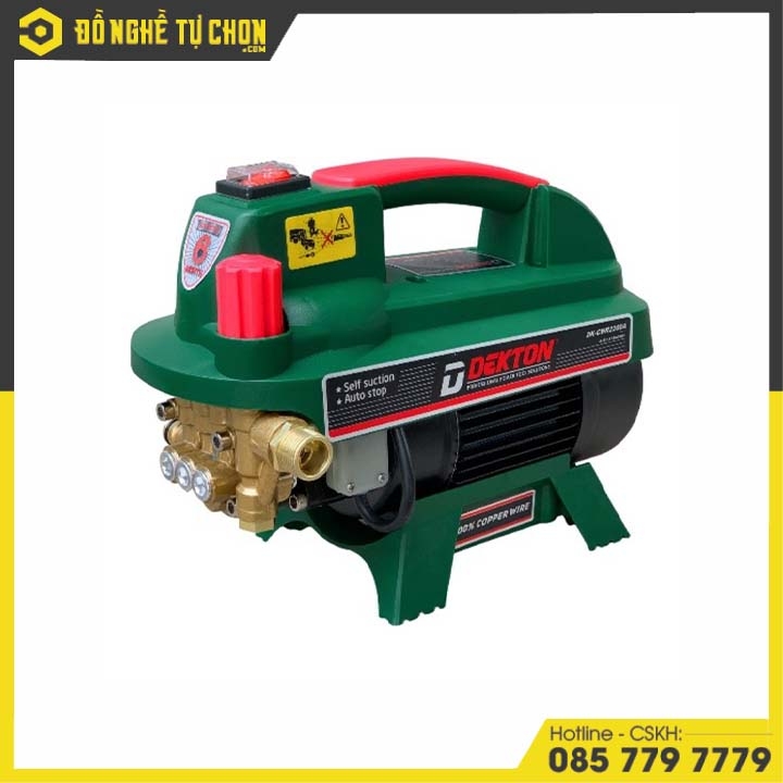 Máy Rửa Xe Dekton DK-CWR2200A – Motor Cảm Ứng Từ 100% Lõi Đồng – Chống Giật An Toàn – Điều Chỉnh Áp Lực 30–150 Bar – Hàng Chính Hãng Có VAT