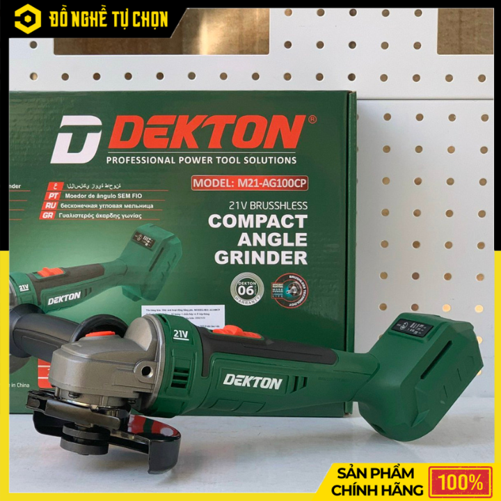[THÂN] Máy Mài Góc Dùng Pin Dekton M21-AG100CP (Chưa Pin & Sạc) – Động Cơ Không Chổi Than, Mạnh Mẽ, Linh Hoạt, Hàng Chính Hãng, Có VAT