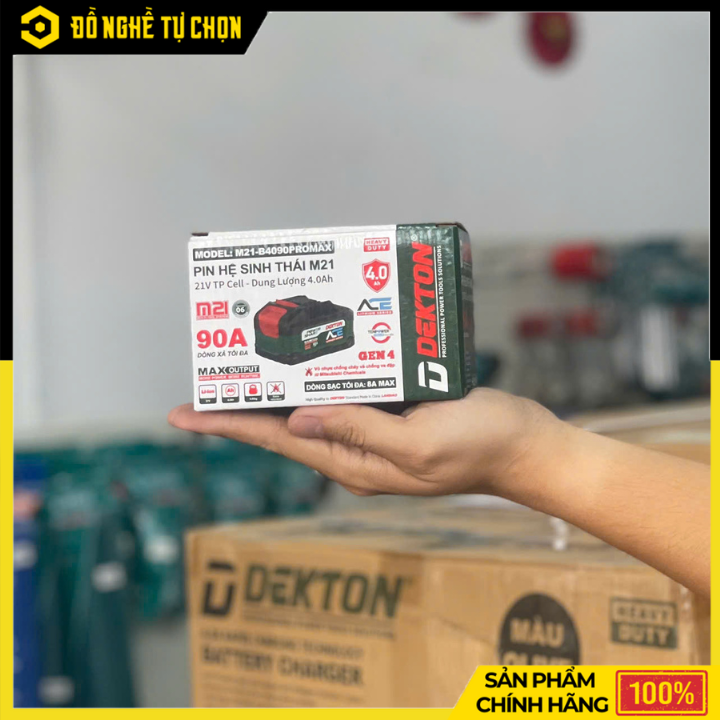 Pin 21V 4.0Ah Dekton M21-B4090PROMAX – Hiệu Suất Cao, Bền Bỉ, Hàng Chính Hãng, Có VAT