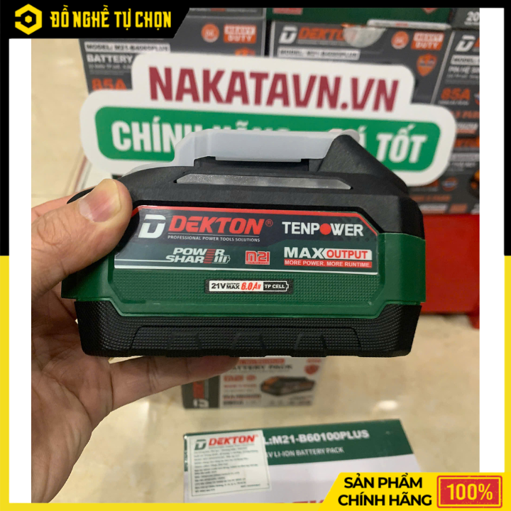 Pin Dekton 21V 6.0Ah 15 Cell M21-B60100Plus | Hàng Chính Hãng, Có VAT