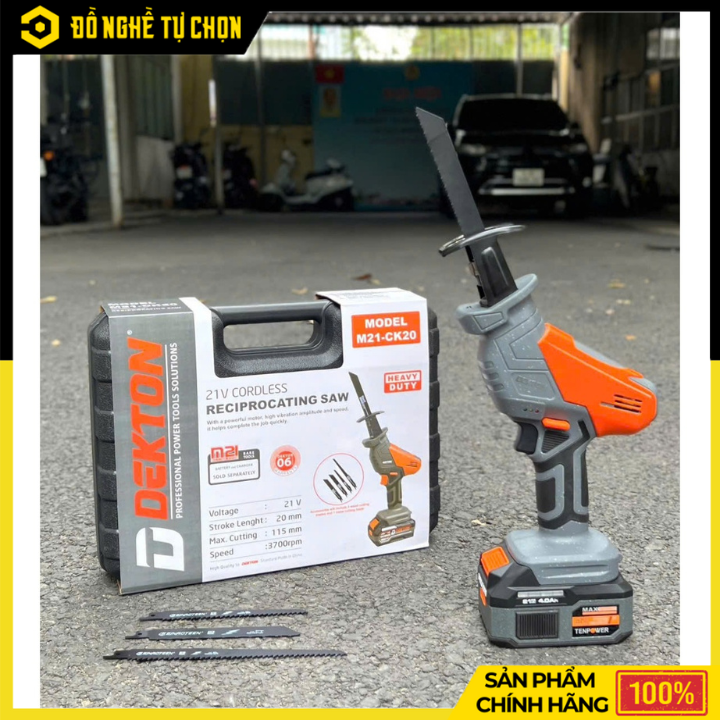 Máy Cưa Kiếm Dùng Pin Dekton M21-CK20C 21V Mạnh Mẽ Linh Hoạt | Hàng Chính Hãng, Có VAT