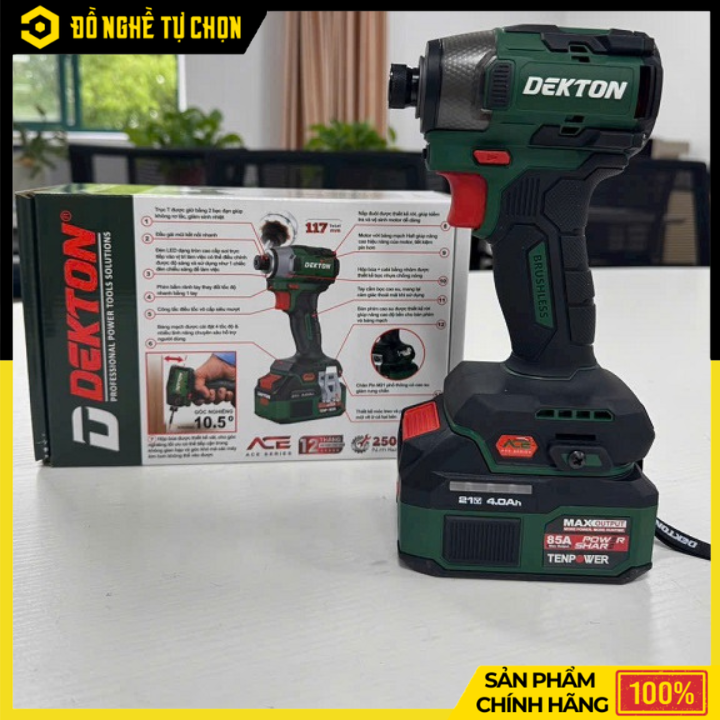 [THÂN] Máy Vặn Vít Dùng Pin 21V Dekton M21-CV250PROMAX – Lực Siết 250Nm, 4 Cấp Tốc Độ, Hiệu Suất Vượt Trội – Hàng Chính Hãng, Có VAT
