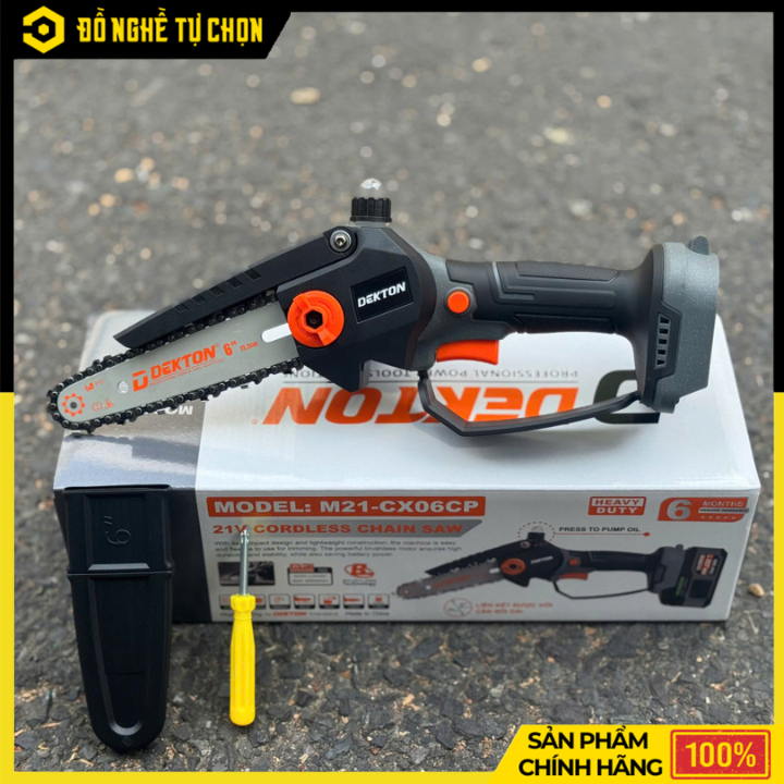 Máy Cưa Xích Pin 6 Inch Dekton M21-CX06CP – Brushless, Siêu Nhẹ 0.85kg, Có Bình Nhớt | Hàng Chính Hãng, Có VAT