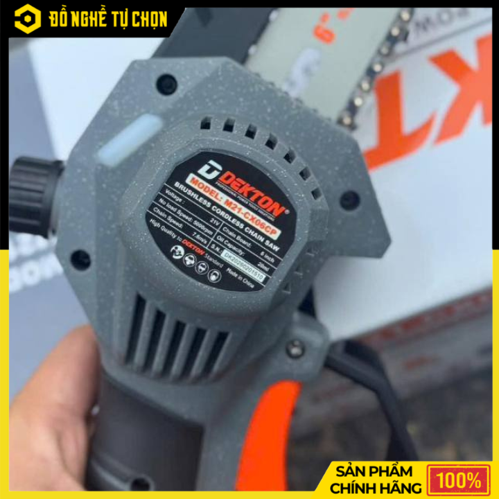 Máy Cưa Xích Pin 6 Inch Dekton M21-CX06CP – Brushless, Siêu Nhẹ 0.85kg, Có Bình Nhớt | Hàng Chính Hãng, Có VAT