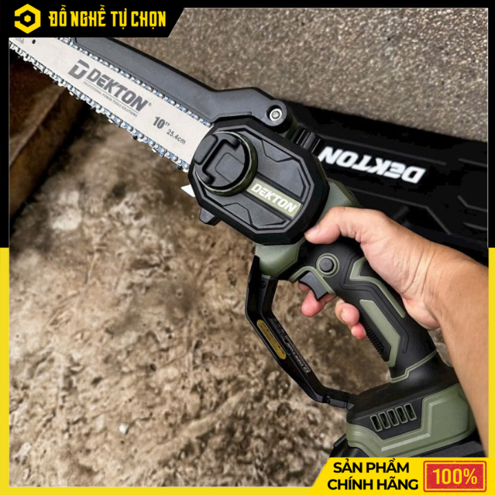 [THÂN] Máy Cưa Xích Dùng Pin 21V Dekton M21-CX10XPRO 10 Inch – Brushless Mạnh Mẽ, Điều Chỉnh 3 Tốc Độ, Cắt Nhanh Chính Xác, Hàng Chính Hãng, Có VAT