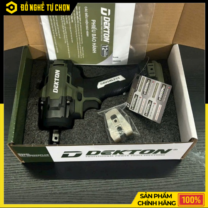 Thân Máy Siết Bu Lông Pin 21V Dekton M21-IW555XPLUS – 555Nm, Brushless, Đầu 1/2 Inch, 4 Tốc Độ | Hàng Chính Hãng, Có VAT