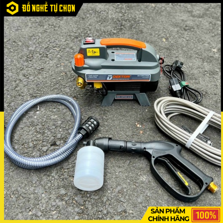 Máy Rửa Xe Dekton DK-CWR2200A – Motor Cảm Ứng Từ 100% Lõi Đồng – Chống Giật An Toàn – Điều Chỉnh Áp Lực 30–150 Bar – Hàng Chính Hãng Có VAT