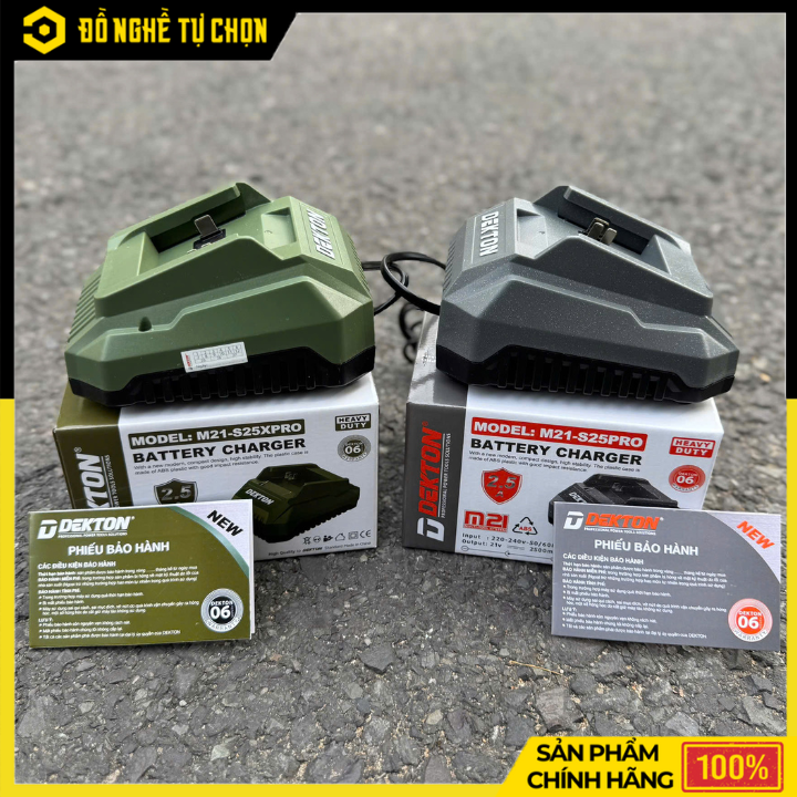 Đế Sạc Pin Dekton 21V 2.5A M21-S25Pro – Sạc Nhanh, An Toàn, Tương Thích Rộng – Hàng Chính Hãng, Có VAT