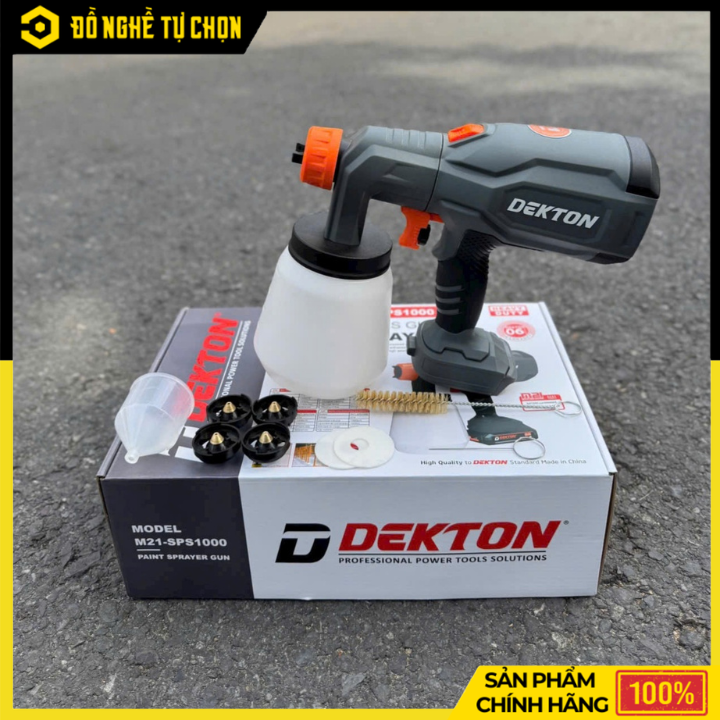 [THÂN] Máy Phun Sơn Dùng Pin Phổ Thông 21V Dekton M21-SPS1000 – Phun Mạnh, Đều Mịn, Linh Hoạt Mọi Không Gian, Hàng Chính Hãng, Có VAT