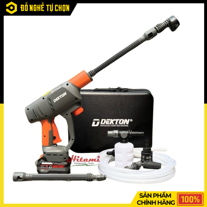 [THÂN] Máy Rửa Xe Chạy Pin 21V Dekton M21-SRX1406PROMAX (Chưa Pin & Sạc) – Áp Lực Mạnh 55Bar, Công Suất Lớn, Phun Rửa Linh Hoạt, Hàng Chính Hãng, Có VAT