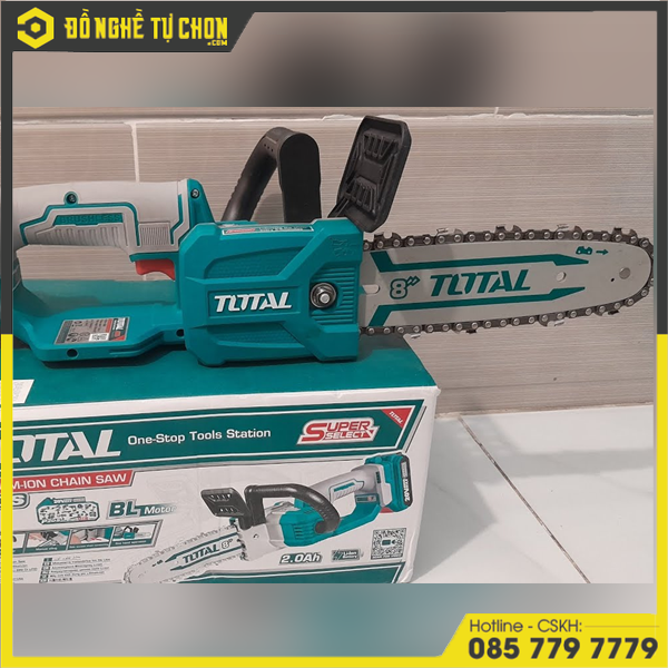Máy cưa xích 8 inch dùng pin Lithium-ion 20V (không kèm pin & sạc) hiệu Total TGSLI2085