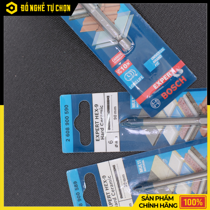 Mũi Khoan Gạch Cứng Bosch Hex-9 – Size 5/6/8mm – Chuyên Dụng Cho Gạch Men, Gạch Granite – Hàng Chính Hãng Có VAT