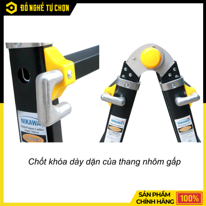 Thang Nhôm Gấp Đa Năng Nikawa NKB-44 New 2021 Cao 4.4m Chắc Chắn, Linh Hoạt Cho Mọi Công Việc Trên Cao | Hàng Chính Hãng, Có VAT