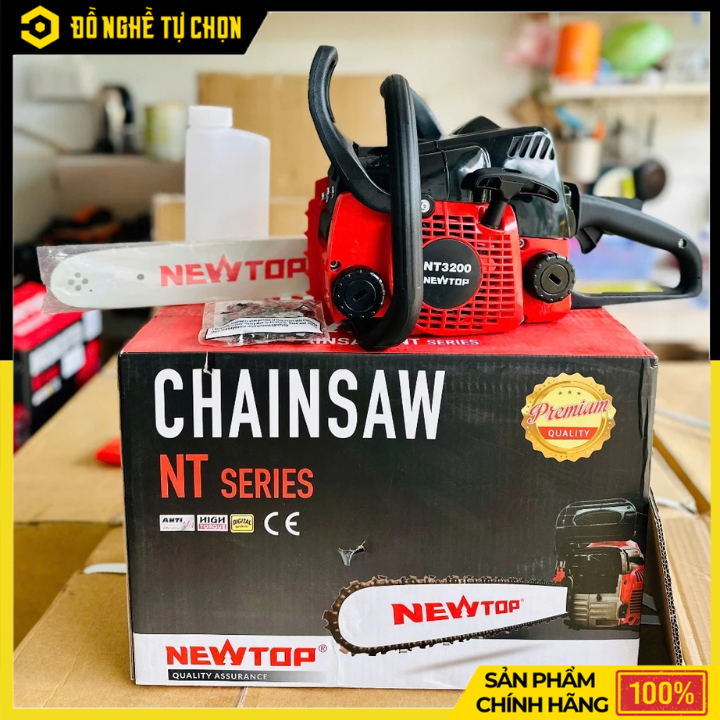 Cưa Xích Newtop NT3200 – Động Cơ 31.8cc Mạnh Mẽ, Siêu Nhẹ, Cắt Gỗ Hiệu Quả | Hàng Chính Hãng, Có VAT