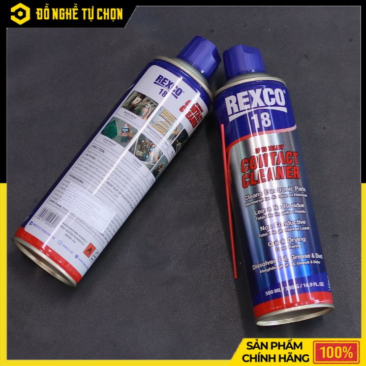 Dung Dịch Làm Sạch Linh Kiện Điện & Kim Loại REXCO 18 – Chai Xịt 500ml – Hàng Chính Hãng Có VAT