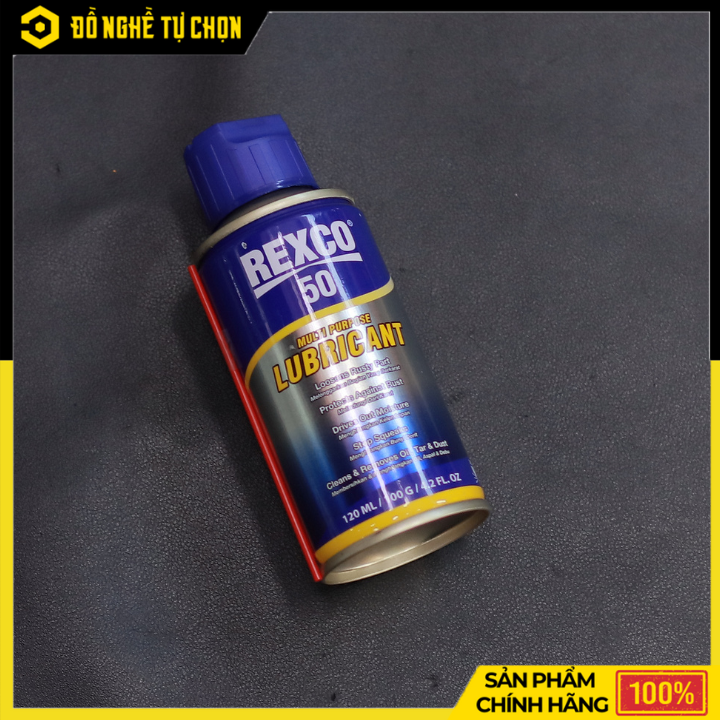 Dầu Bôi Trơn Đa Năng Lubricant Rexco 50 RX-SP0006 – 120ml – Chống Rỉ, Bôi Trơn, Làm Sạch – Hàng Chính Hãng Có VAT