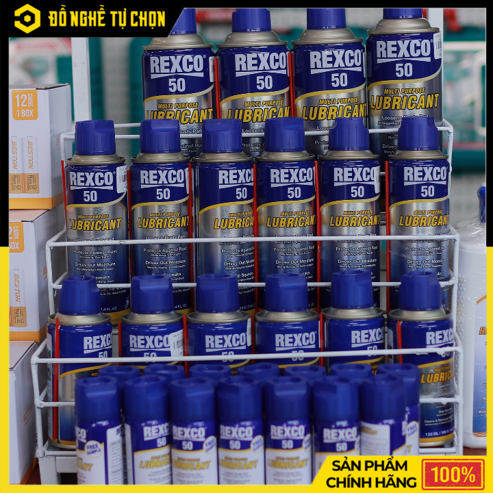 Dầu Bôi Trơn Đa Năng Lubricant Rexco 50 RX-SP0006 – 120ml – Chống Rỉ, Bôi Trơn, Làm Sạch – Hàng Chính Hãng Có VAT