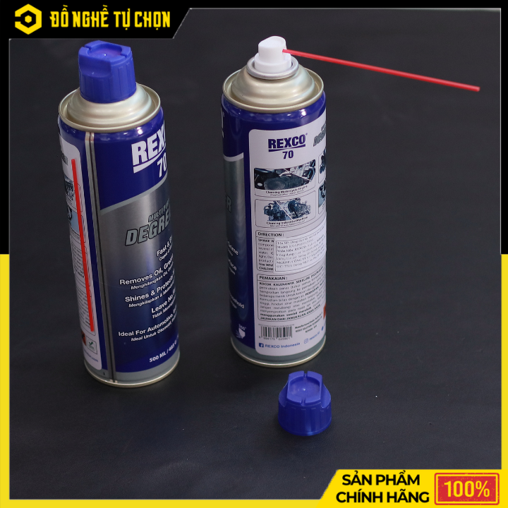 Dung Dịch Vệ Sinh Đa Năng REXCO 70 – Tẩy Rửa Dầu Mỡ, Cặn Bẩn Hiệu Quả – Chai 500ml – Hàng Chính Hãng Có VAT